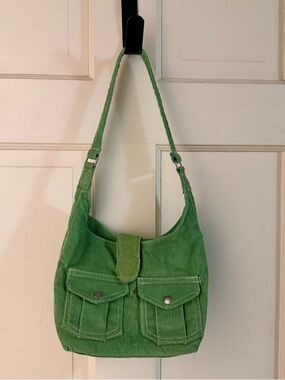 Green Corduroy Shoulder Bag